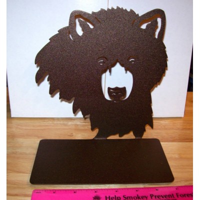Large Bear Laser Cut Decor accent or Bookend beautiful! Nice metal book end   230505826926